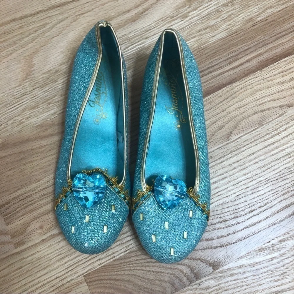 Disney Jasmine Wedge Heels Sz 2/3 Play Shoes Blue